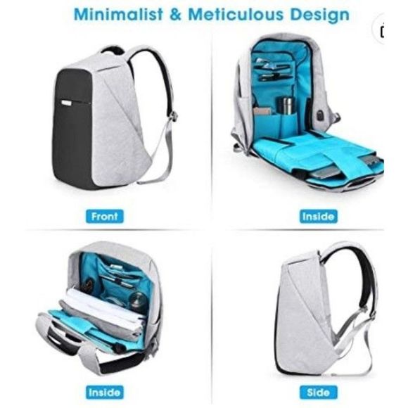 Oscaurt Backpack with USB | Grey - Picture 1 of 13